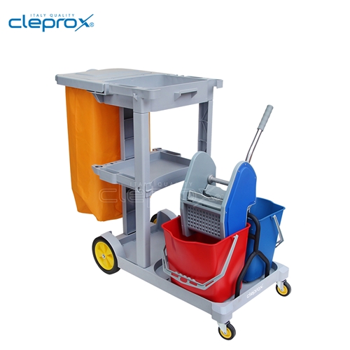 Xe đẩy dọn phòng CleproX CX-73W (có xô vắt) 0